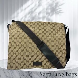 Gucci GG Canvas Flap Messenger Bag